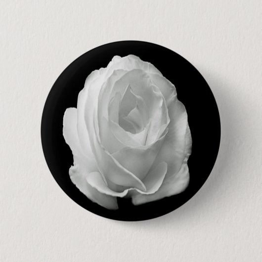Rose auf schwarzem Hintergrund Button (Vorderseite)