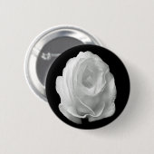 Rose auf schwarzem Hintergrund Button (Vorne & Hinten)