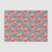 Rose auf Schwarzweißstreifen Seidenpapier (Vorderseite)