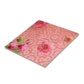 Rose auf Vintag antikem rosa marokkanischem Muster Fliese (Seite)