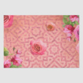 Rose auf Vintag antikem rosa marokkanischem Muster Seidenpapier (Vorderseite)