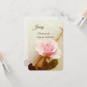 Rose auf Vintagen Buchseiten Karte (Vorderseite/Rückseite Beispiel)