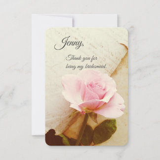 Rose auf Vintagen Buchseiten Karte