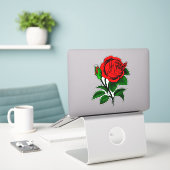 Rose Aufkleber (Laptop auf Schreibtisch)