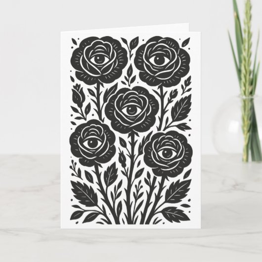 Rose Augen Karte (Vorderseite)