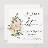 Rose aus Baumwolle Save the Date blamieren Einladung (Vorne/Hinten)