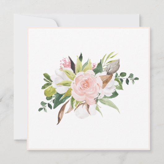 Rose aus Baumwolle Save the Date blamieren Einladung (Rückseite)