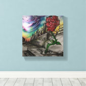 Rose aus Beton Leinwanddruck (Insitu (Holzboden))