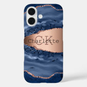 Rose aus blauem Marmor Case-Mate iPhone Hülle (Rückseite)