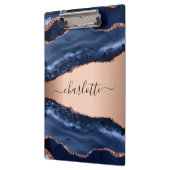 Rose aus blauem Marmor Klemmbrett (Links)