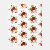 Rose aus Burgund und Rot Fleecedecke (Vorderseite)