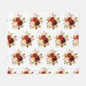Rose aus Burgund und Rot Fleecedecke (Vorderseite (Horizontal))