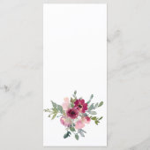 Rose aus Burgund und Wasserfarben Menükarte (Rückseite)