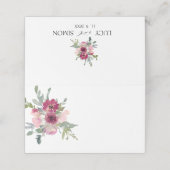 Rose aus Burgund und Wasserfarben Platzkarte (Außenseite Aufgefaltet)