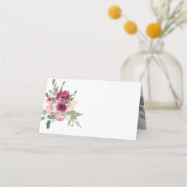 Rose aus Burgund und Wasserfarben Platzkarte