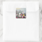 Rose aus dem "Tempel der Flora" Quadratischer Aufkleber (Tasche)