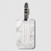 Rose aus Edelmarmor Gepäckanhänger (Vorderseite Vertikal)