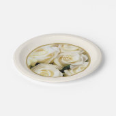 Rose aus Elfenbein Pappteller (Schrägansicht)