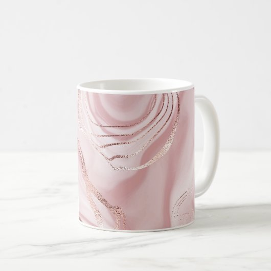 Rose aus flüssigem Marmor Kaffeetasse (VorderseiteRechts)