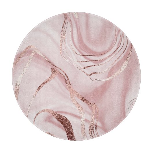 Rose aus flüssigem Marmor Schneidebrett (Vorderseite)