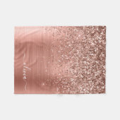 Rose aus gebürstetem Metall, Gold Rosa Glitzer Mon Fleecedecke (Vorderseite (Horizontal))