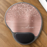 Rose aus gebürstetem Metall, Gold Rosa Glitzer Mon Gel Mousepad<br><div class="desc">Rose Gold - Schwarz rosa Imitate Foil Metallic Sparkle Glitzer gebürstete Metal Monogram Name und Initial Mousepad (Mouse Pad). Das macht den perfekten 16 Geburtstag,  Hochzeit,  Brautparty,  Jubiläum,  Babydusche oder Junggeselinnen-Abschied Geschenk für jemanden,  der Lieben glamourösen Luxus und schicke Stile.</div>