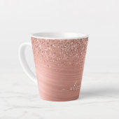 Rose aus gebürstetem Metall, Gold Rosa Glitzer Mon Milchtasse (Linke Ecke)