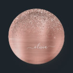 Rose aus gebürstetem Metall, Gold Rosa Glitzer Mon Pappteller<br><div class="desc">Rose Gold - Rosa Imitate verdecken Glitzer aus Metall,  gebürsteter Monogramm Name und Teller des ersten Party. Das macht den perfekten 16 Geburtstag,  Hochzeit,  Brautparty,  Jubiläum,  Babydusche oder Junggeselinnen-Abschied Geschenk für jemanden,  der Lieben glamourösen Luxus und schicke Stile.</div>