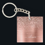 Rose aus gebürstetem Metall, Gold Rosa Glitzer Mon Schlüsselanhänger<br><div class="desc">Rose Gold - Rosa schwarze Imitate Foil Metallic Sparkle Glitzer gebürstete Metal Monogram Name Schlüsselanhänger. Das macht den perfekten 16 Geburtstag,  Hochzeit,  Brautparty,  Jubiläum,  Babydusche oder Junggeselinnen-Abschied Geschenk für jemanden,  der Lieben glamourösen Luxus und schicke Stile.</div>