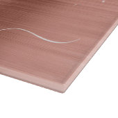 Rose aus gebürstetem Metall, Gold Rosa Glitzer Mon Schneidebrett (Ecke)