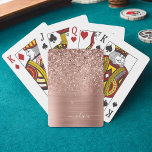 Rose aus gebürstetem Metall, Gold Rosa Glitzer Mon Spielkarten<br><div class="desc">Rose Gold - Schwarz rosa Imitate Foil Metallic Sparkle Glitzer gebürstete Metal Monogram Name Playing Cards. Das macht den perfekten 16 Geburtstag,  Hochzeit,  Brautparty,  Jubiläum,  Babydusche oder Junggeselinnen-Abschied Geschenk für jemanden,  der Lieben glamourösen Luxus und schicke Stile.</div>