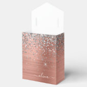 Rose aus gebürstetem Metall Gold Silber Glitzer Mo Geschenkschachtel (Geöffnet)