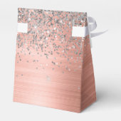 Rose aus gebürstetem Metall Gold Silber Glitzer Mo Geschenkschachtel (Rückseite)