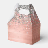 Rose aus gebürstetem Metall Gold Silber Glitzer Mo Geschenkschachtel (Rückseite)