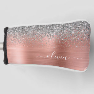 Rose aus gebürstetem Metall Gold Silber Glitzer Mo Golf Headcover