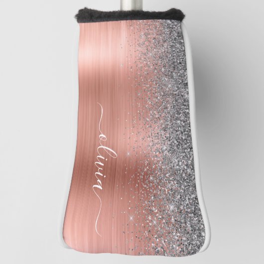 Rose aus gebürstetem Metall Gold Silber Glitzer Mo Golf Headcover (Rotieren 90)