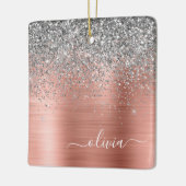 Rose aus gebürstetem Metall Gold Silber Glitzer Mo Keramikornament (Links)