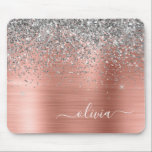 Rose aus gebürstetem Metall Gold Silber Glitzer Mo Mousepad<br><div class="desc">Rose Gold - Rosa- und Silberne Imitate Foil Metallic Sparkle Glitzer gebürstete Metal Monogram Name und Initial Mousepad (Mauspad). Das macht den perfekten 16 Geburtstag,  Hochzeit,  Brautparty,  Jubiläum,  Babydusche oder Junggeselinnen-Abschied Geschenk für jemanden,  der Lieben glamourösen Luxus und schicke Stile.</div>