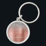 Rose aus gebürstetem Metall Gold Silber Glitzer Mo Schlüsselanhänger<br><div class="desc">Rose Gold - Rosa- und Silberne Imitate Foil metallic sparkle Glitzer gebürstete Metal Monogram Name Keychains (Key Chain). Das macht den perfekten 16 Geburtstag,  Hochzeit,  Brautparty,  Jubiläum,  Babydusche oder Junggeselinnen-Abschied Geschenk für jemanden,  der Lieben glamourösen Luxus und schicke Stile.</div>