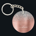 Rose aus gebürstetem Metall Gold Silber Glitzer Mo Schlüsselanhänger<br><div class="desc">Rose Gold - Rosa- und Silberne Imitate Foil metallic Sparkle Glitzer gebürstete Metal Monogram Name Schlüsselanhänger. Das macht den perfekten 16 Geburtstag,  Hochzeit,  Brautparty,  Jubiläum,  Babydusche oder Junggeselinnen-Abschied Geschenk für jemanden,  der Lieben glamourösen Luxus und schicke Stile.</div>