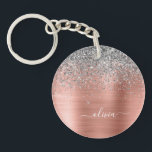Rose aus gebürstetem Metall Gold Silber Glitzer Mo Schlüsselanhänger<br><div class="desc">Rose Gold - Rosa- und Silberne Imitate Foil metallic Sparkle Glitzer gebürstete Metal Monogram Name Schlüsselanhänger. Das macht den perfekten 16 Geburtstag,  Hochzeit,  Brautparty,  Jubiläum,  Babydusche oder Junggeselinnen-Abschied Geschenk für jemanden,  der Lieben glamourösen Luxus und schicke Stile.</div>