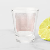 Rose aus gebürstetem Metall Gold Silber Glitzer Mo Schnapsglas (Rückseite)