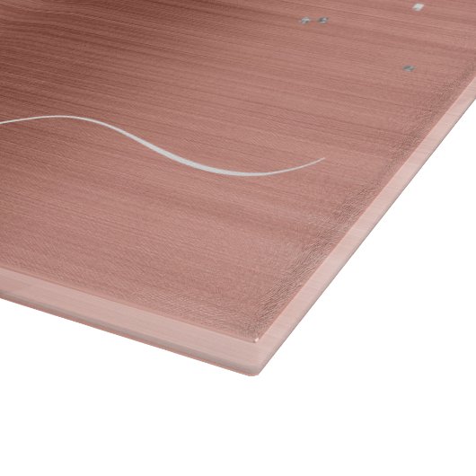 Rose aus gebürstetem Metall Gold Silber Glitzer Mo Schneidebrett (Ecke)