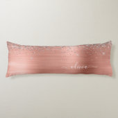 Rose aus gebürstetem Metall Gold Silber Glitzer Mo Seitenschläferkissen (Vorderseite)