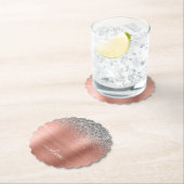 Rose aus gebürstetem Metall Gold Silber Glitzer Mo Untersetzer (Vor Ort)