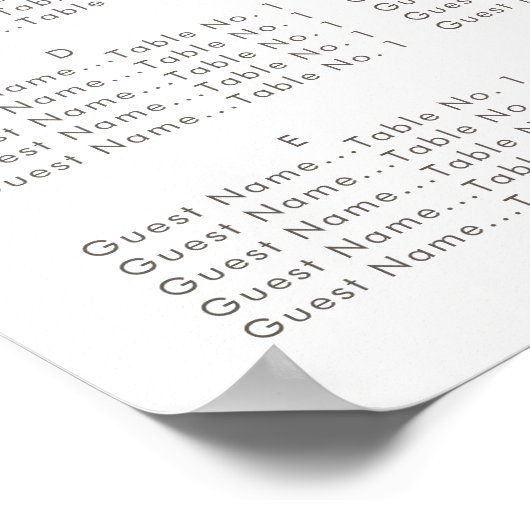 Rose aus Gelbgarten, Sitzplan Poster (Ecke)