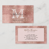 Rose aus glattem Glitzer Gold Diamond Monogram Visitenkarte (Vorne/Hinten)