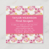 Rose aus Gold und Rosa in der Blüte auf dem Weißen Quadratische Visitenkarte (Rückseite)