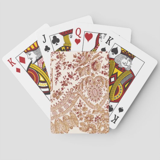 Rose aus Gold und Rot Spielkarten (Rückseite)