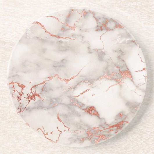 Rose aus Gold und weißem Marmor Untersetzer (Vorne)